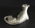 Pewter Leopard Cheetah Lion Cat Spots Tiger King Silver Metal Statue Figurine T