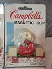 Vintage Campbells Soup Magnets Magnetic Clip 5pc Refrigerator Kitchen Arjon