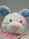 Vtg 1988 Fisher Price Puffalump Pink Blue Puppy Dog Rattle Plush Soft 12    Clean 