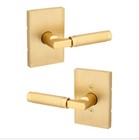 Kwikset Prava Satin Brass Hall   Closet Door Lever Diamond Knurled Grip 