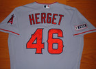 Los Angels Angeles Jimmy Herget  23 Game Used Worn Jersey Mlb Hologram  rockies 