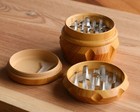 Wood Herb Grinder- 4 Piece Grinder With Catch-screen-magnetic Lid