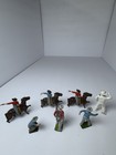 Vintage Lead Cowboy Figures Horses Made In England Britains Western Lot Of 7