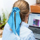 8 Pack Colorful Solid Satin Long Ribbon Knotted Hair Bows Scrunchies Hair Ties P