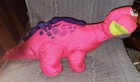 Vintage 1992 Fisher Price Dino Roars Brontosaurus Plush Pink Puffalump Dinosaur