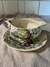 Royal Doulton The Kirkwood Multicolor Gravy Boat With Attached Under Plate