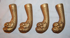 Antique Set Of 4 Cast Iron Claw Foot Feet  Dolphins