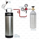 Portable Home Brew Beer Dispensing Kit - Ball Lock Corny Keg   5lb Co2 Tank