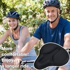 Exercise Bike Seat Cover Large Wide Foam   Gel Padded Bicycle Saddle Cushion