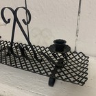 Vtg Mcm Black Metal Mesh  2  Candle Holder 1950s Atomic Shelf 15 25    L X 5 5    W