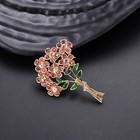 Vintage Pink Rhinestone Flower Bouquet Brooch Floral Gold Pin Summer Giftjewelry