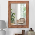 Large Mirrors For Wall Rustic Wooden Framed Rectangle Mirror Vintage Hanging 