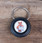 Vintage Tire Shaped Advertising Keychain Key Fob - Bear Alignment   Balancing