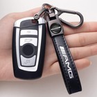 Genuine Leather Car Keychain For Mercedes-benz Amg Key Chains Ring Accessories b