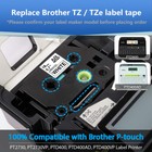 5x 18mm Compatible Brother P-touch Tze tz-241 Adhesive Label Tape Black On White