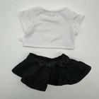 Build A Bear White Daisy Flower Shirt Top Denim Jean Skirt Teddy Clothes Outfit