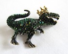 Rhinestone T-rex Dinosaur Fashion Jewelry Pin Brooch - Nwot