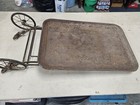 Vintage Tea Cart Metal W  Wheels  Folding Table Bar Cart  Rustic