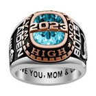 Cushion Cut Men s Birthstone High School Class Ring Graduation Gift 925 Silver
