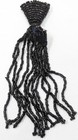 Antique Mourning Victorian Edwardian Black Beaded Tassel 1  X 5  C30-18