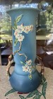 Roseville 15 5    Apple Blossom Blue Floor Vase  392-15    A Beauty Antique