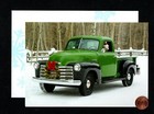 Htf Christmas Green Truck Dog Puppy Hat Snow Wreath Greeting Card - W  Tracking