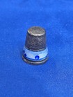 Vintage Antique 935 Sterling Silver Thimble Enamel Delft Dutch Scene Windmill 