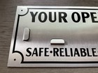 Vintage Metal Trolley City Bus Greyhound Operator Name Holder Sign 