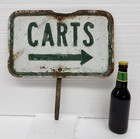 Vtg Embossed Golf Carts Metal Sign - Golf Course Arrow Path Sign - Dixon  Il 