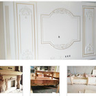 1x Wood Applique Euro Wooden Carved Decal Unpainted For Wall Furniture Decor Diy