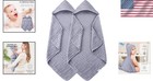 Soft Cotton Hooded Baby Bath Towels - 32x32inch  2 Pack