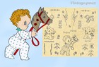 1950s Vintage Vogart Hobby Horse Kids Embroidery Transfer Uncut Darling Motifs