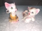 Vintage Figurine Cats Japan Sugar Coated Kittens Mcm Textured Set Of 2 
