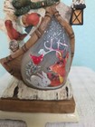Set Of 2 - 7 Inch Rustic Snowman Birds Stocking Holders