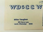 Vintage Ham Radio Qsl Qso Card Postcard Wd5ccw Laurel Mississippi Ms 1978
