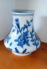Vintage Chinese Blue And White Crackle Glaze Porcelain Bubble Vase