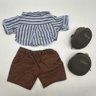 Build A Bear Vintage Blue Brown Stripe Shirt Top Pants Shoes Boy Teddy Clothes