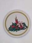 Set Of 4 Coasterstone Coasters Christmas Candle wreath Theme Vintage With Box 