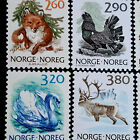 Norway Mnh Forest Animals Birds Squirrel Beaver Owl 9 Stamps Set