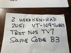 2 Used 2051 Vt-109 Ken-rad  Radio Audio Vacuum Tubes Tv7 nos