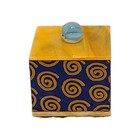 Mark Lewanski Art Glass Box Guy Square Trinket Jewelry Box Inside Mirror Footed