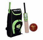 Cw Combo Of 3- Cricket Bat   Kit Bag   Leather Cricket Ball