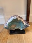 Large Natural Amethyst Geode Crystal Cluster 27 9 Lb Purple Specimen W  Stand