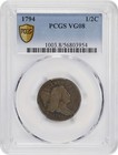 1794 Liberty Cap Half Cent  pcgs Vg08  Looks Like C-4a  R-3  free Shipping   