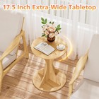 Round Side End Table - Wood Accent Coffee Table For Living Room  Modern Circl   