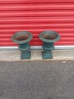 Pair Of Vintage Cast Iron Urn Planters