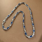 Turkish Style Tang Grass Pattern Stone Inlaid Necklace 5mm Heavy Craft Chain