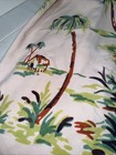 Vintage Retro Hawaiian 60x48    Mcm Tablecloth 100  Cotton