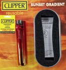 Genuine Clipper Metal Lighter Full Size Sunset Gradient With Chrome Case New