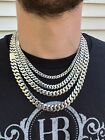 Miami Cuban Link Chain Necklace   Bracelet Real 925 Silver Sleek Clasp 6-12mm